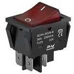 تصویر كليد بخاري تك پل چراغدار 30 آمپر كليد بخاري