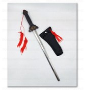 تصویر شمشیر فلزی تایچی جمع شو دسته پلاستیکی خفن 88 سانتی 