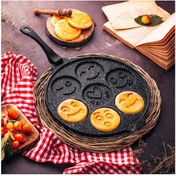 تصویر فروش عمده محصولات نالینو تابه پنکیک پز چدن 30 سانتی (با دسته متحرک) wholesale cast iron pancake pan