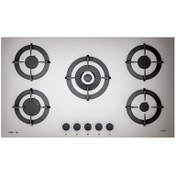 تصویر اجاق گاز شیشه ای کن مدل مولتی استپ الیو سفید Can Elio Multi Step Glass Gas Stove White