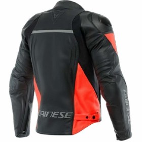 تصویر موتور ژاکت مسابقه 4 چرمی قرمز سیاه داینس Dainese 