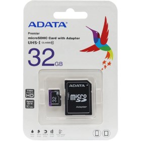 تصویر کارت حافظه MicroSDHC Premier V10 ای دیتا کلاس 10 استاندارد UHS-I سرعت 80MBps ظرفیت 32GB ADATA MicroSDHC Premier V10 32GB UHS-I R80W25 +Adapter