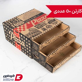 تصویر جعبه پیتزا طبقاتی ۲۷×۲۷ سانتیمتر 