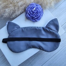 تصویر چشم بند گربه طوسی Sleep blindfold cat
