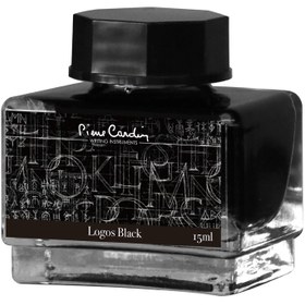 تصویر جوهر خودنویس رنگ Logos Black پیرکاردین Pierrecardin Logos Black 50 ml Ink Bottle