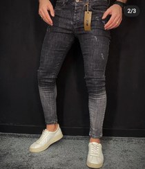 تصویر شلوار جین زغالی با شست دو تیکه ترک درجه یک - 3 Charcoal Jeans with Two-Piece Thumb Cracks First Class