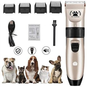 تصویر ماشین اصلاح شارژی بی صدا حیوانات خانگی(سگ و گربه) برند ZJJJD Rechargeable Dog Clipper Mute Electric Cat Clipper, with 4 Combs, Suitable for Hair Clipper for Dogs and Cats Dog Grooming Kit Dog Grooming Clippers Dog Clippers Professional for Thick Hair