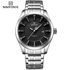 تصویر ساعت مردانه نیوی فورس مدل8032 - نقره ای صفحه سبز NAVIFORCE 8032