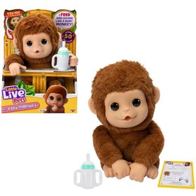 تصویر پک تک عروسک پولیشی میمون بچه من برند little live pets My Baby Monkey Plush Single Pack