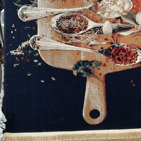 تصویر گلیم طرح آشپزخانه سرمه ای کد G919 