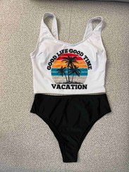 تصویر مایو دو‌تیکه زنانه SHEIN طرح تعطیلات سایز S 