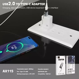 تصویر تبدیل تایپ سی به USB لنیز مدل AX115 