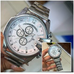 تصویر ساعت مچی مردانه دیزل شاخدار بند استیل صفحه مشکی 