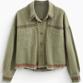 تصویر کت زارا مدل گلدوزی جنس کتان جین وارداتی 