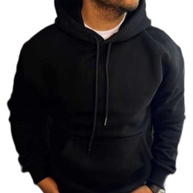 تصویر هودی مردانه مدل بیسیک پارچه دورس ۳نخ - طوسی / 2XL 