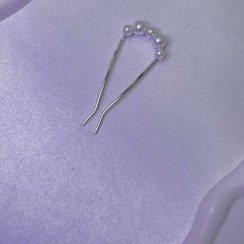 تصویر کانزاشی دوشاخه مرواریدی - نقره ای 