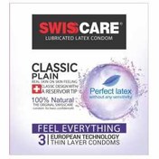 تصویر کاندوم کلاسیک 3عددی سوئیس کر Swisscare Classic Plain 3Numbers