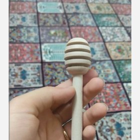 تصویر قاشق عسل چوبی Wooden honey spoon