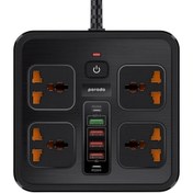 تصویر چندراهی برق پرودو مدل PD-FWCH021-BK که porodo multi-port super hub universal AC sockets