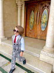 تصویر ژیله شلوار و پیراهن و کروات مجلسی پسرانه - مشکی Pants vests, shirts and ties for boys