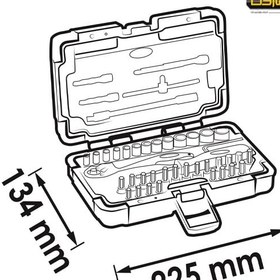 تصویر جعبه بکس 1/4 درایو 46 پارچه ویگور Vigor 