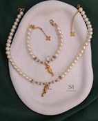 تصویر ست گردنبند و دستبند مرواریدی کد ۱۴۵ 