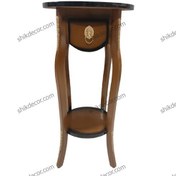 تصویر میز تلفن چوبی یک کشو گرد 