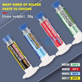 تصویر خمیر قلع سرنگی 20 گرمی ست کامل 4عددی مکانیک Mechanic M4 