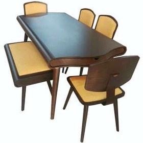 تصویر میز و صندلی ناهار خوری چوبی اسپرسان چوب کد z03 