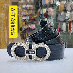 تصویر کمربند زنانه دخترانه مشکی Ferragamo عرض ۳/۵ سانت 