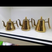 تصویر قوری استیل طلایی عربی 