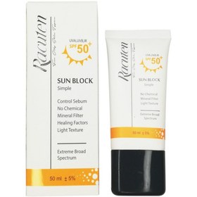 تصویر ضد آفتاب بی رنگ 50میل اس پی اف 50 راکوتن Racuten Tined Sunblock Cream 50ml