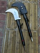 تصویر داس دو طرفه فولادی ضد زنگ ۵۵ سانت با محافظ 