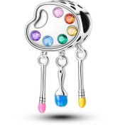 تصویر چارم آویز نقره پالت نقاشی (دستبند،گردنبند) 