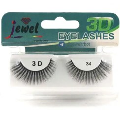 تصویر مژه مصنوعی سه بعدی جیول شماره 34 Jewel 3D False Eyelashes Code N.34