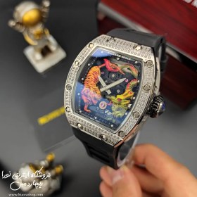 تصویر ساعت ریچارد میل ببر و اژدها نقره ای بند مشکی RM 51-01 ساعت مچی ریچارد میل (Richard mille)