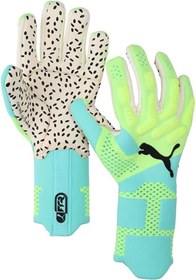 تصویر دستکش دروازه بانی پوما سبزآبی فسفری اورجینال سایز ۸-۹-۱۰ - سایز Puma goalkeeper gloves