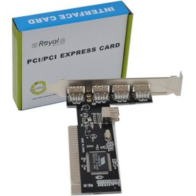 تصویر کارت PCI اینترنال USB2.0 چهار پورت رویال RP-201 