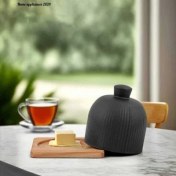 تصویر کره خوری گلس کالر با زیره چوبی مشکی ریور کد 3921B 