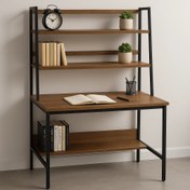 تصویر میز کامپیوتر مدل Honarmand کد ۱۰۲۶ رنگ قهوه ای/سفید 