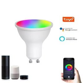 تصویر لامپ هالوژنی RGB-5W هوشمند TUYA مدل GU10 
