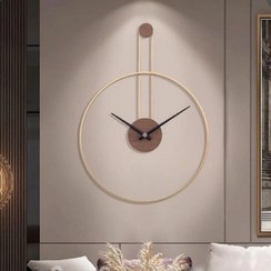 تصویر ساعت دیواری ترکیبی ام دی اف و فلز مدل آویز ارامگرد - قطر 70 / طلایی براق Wall clock