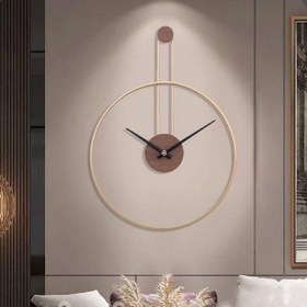 تصویر ساعت دیواری ترکیبی ام دی اف و فلز مدل آویز ارامگرد - قطر 80 / سیلور Wall clock