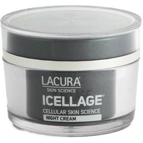 تصویر کرم ضد چروک شب مدل Icellage حجم 50 میلی لیتر لاکورا Lacura Icellage Night anti wrinkle Cream 50 ml