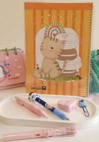 تصویر دفتر تحصیلی ۴۰ برگ مجلد ایمان با طرح حیوانات - طرح۸ 