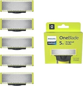 تصویر پره های جایگزینی اصلی Philips Oneblade 5 از استیل ضد زنگ سازگار با همه تیغ های برقی Oneblade (مدل QP250/50) PHILIPS OneBlade 5 Stainless Steel Original Replacement Blades Compatible with all OneBlade Electric Razors (model QP250/50)