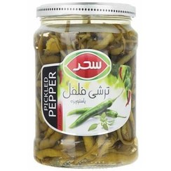 تصویر ترشی فلفل سوزنی شیشه اختصاصی 600 گرمی سحر 