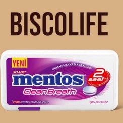 تصویر قرص خوشبو کننده دهان منتوس Mentos Clean Breath بدون شکر با طعم میوه های جنگلی دو ساعته 30 عددی 