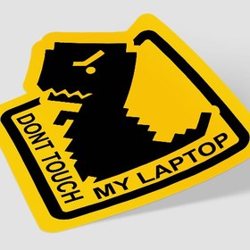 تصویر استیکر Don't Touch My Laptop T-rex 