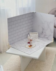 تصویر بکدراپ سه نبش همراه 3 عدد نبشی اتصال backdrop